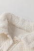 White Solid Color Quilted Sherpa Patchwork Button Up Shacket